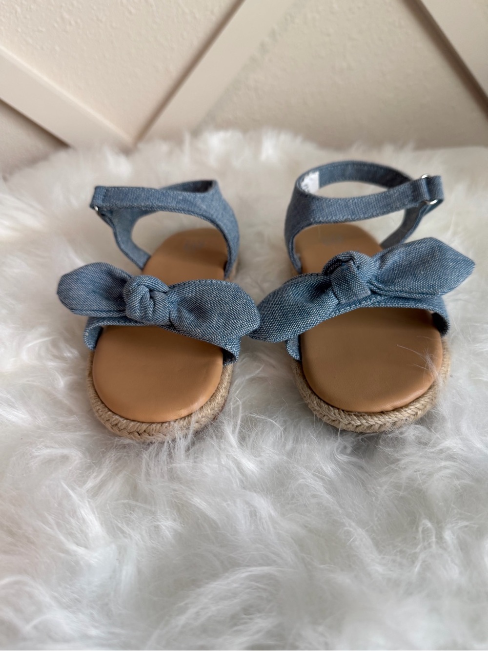 GAP Girls Light Blue Denim Knot-Front Sandals